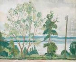 Au Bord Du Lacleman by Eugene Louis Martin