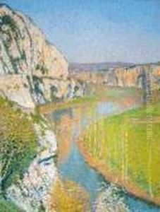 La Vallee Du Vert Pres De St Cirq Lapopie by Henry Martin