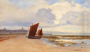 Beached Fishing Boats On The Shore, Penzance by Henry Martin