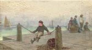 Waiting For The Boats; And Shipping In Calm Waters by Henry Martin