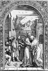 Joachim and St. Anne meet at the golden Gate, from The Life of the Virgin by Albrecht Durer