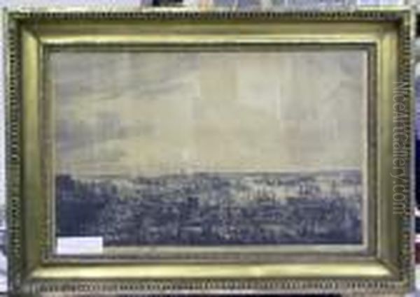 Akvatint (v Etat Av V), 1805.
"utsigt Af Stockholm, Tagen Fran Mose Backe (en Hojd A Sodermalm)", Ur:
Svenska Vuer. Efter Orginal Av Elias Martin. - view 1