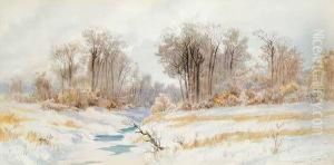 Winter Landscape With Thawingcreek Winter Landscape With Thawingcreek