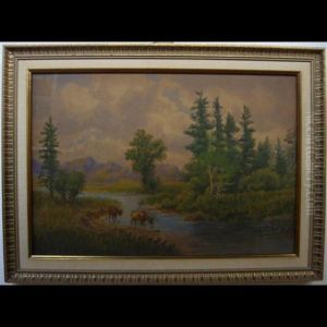 Cattle Watering by Thomas Mower Martin