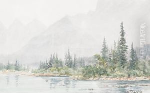 Lake In The Rockies by Thomas Mower Martin