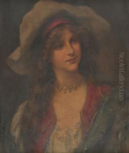 Portrait De Jeune Fille by Francois Martin-Kavel