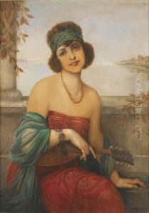 Jeune Femme A La Mandoline