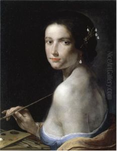An Allegory Of Painting, With A Young Woman, Half Length by Giovanni Martinelli