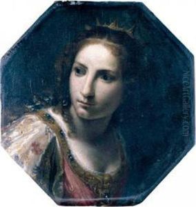 Head Of A Female Saint(?), Possibly Saint Catherine Of Alexandria