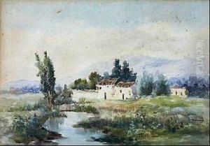 Paisaje Con Casas by Fernando Martinez Checa