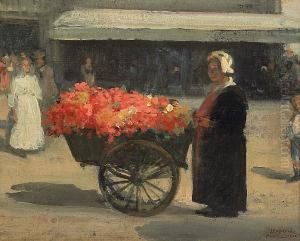 Flower Merchant In Paris by Xavier Martinez