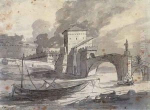 View of the Tiber and Castel St Angelo 1776-77