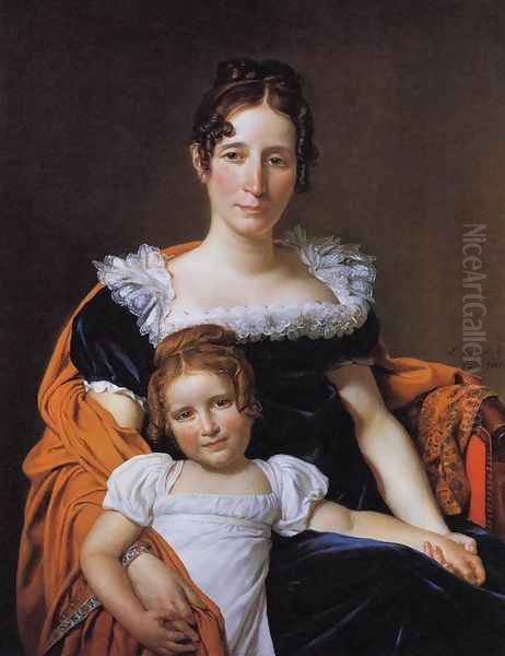 Portrait of the Comtesse Vilain XIIII and her Daughter 1816 - view 1