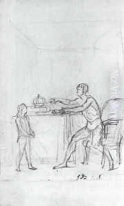 Louis XVI Showing The Constitution To His Son The Dauphin 1792 by Jacques Louis David