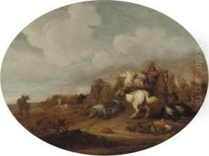 A Cavalry Skirmish by Jan the Younger Martszen
