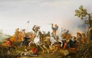 A Cavalry Skirmish by Jan the Younger Martszen