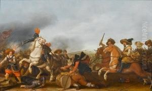 An Engagement Between Cavalry And Foot Soldiers by Jan the Younger Martszen