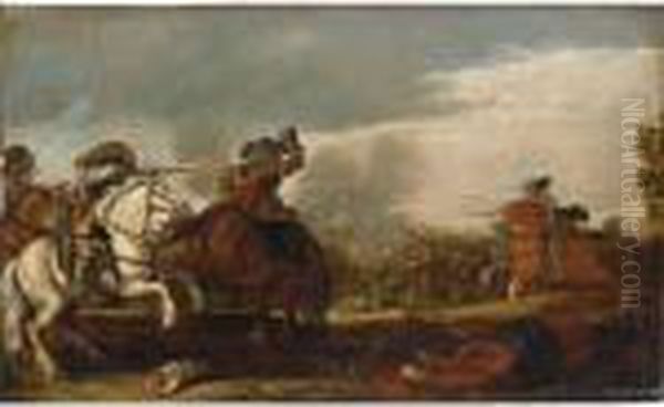 A Cavalry Battle Scene - view 1