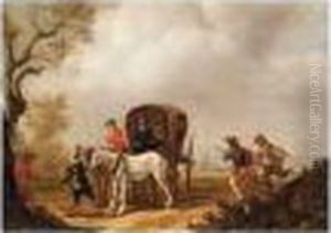 A Landscape With Waggoners Being Ambushed By Bandits