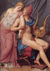 The Courtship of Paris and Helen [detail: 1] by Jacques Louis David