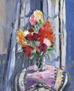 Vase De Fleurs Sur Le Gueridon by Jacqueline Marval