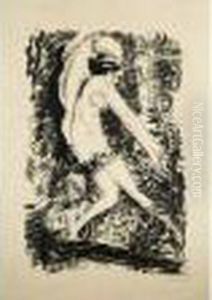 :au Jardin Lithographie Originale by Jacqueline Marval