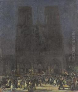 Notre-dame Bei Nacht. by Alfred Marxer