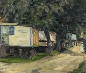 "wohnwagen Unter Baumen". by Alfred Marxer