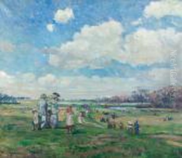 Weite Landschaft Mit Spaziergangern. - view 1