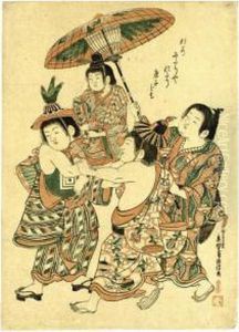 Children At Play by Okumura Masanobu