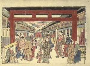 Shin Yoshiwara Daimonguchi Uki-e Kongen