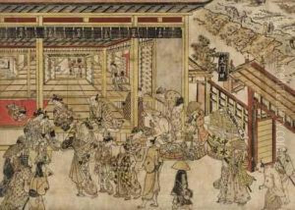 Shin Yoshiwara Daimonguchi Nakanocho Uki-e Kongen - view 1