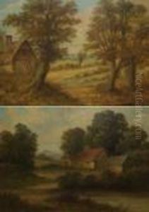 Suffolk Landscapes With Cottages by Christopher Mark Maskell