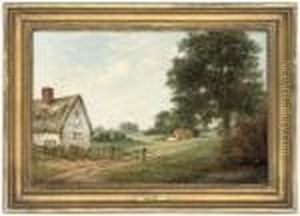 A Farmyard In The Snow; And Cottages In A Landscape A Farmyard In The Snow; And Cottages In A Landscape