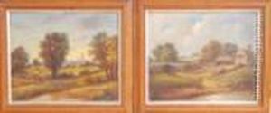 M Mascall - Pair, Rural Landscape Scenes by Christopher Mark Maskell