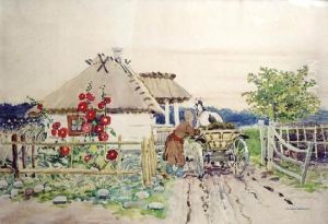 Przed Dworkiem (1910) by Stanislaw Maslowski