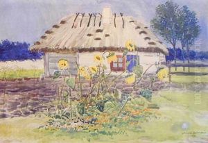 Sloneczniki Przed Chata by Stanislaw Maslowski