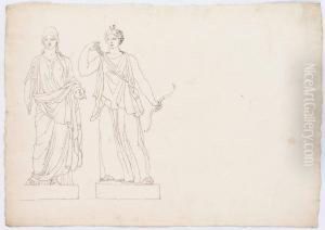 Thalia Och Diana by Louis Masrelier