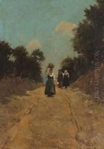Paesaggio Con Figure by Pompeo Massini