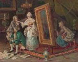 Coppia Di Scene Galanti by Pompeo Massini