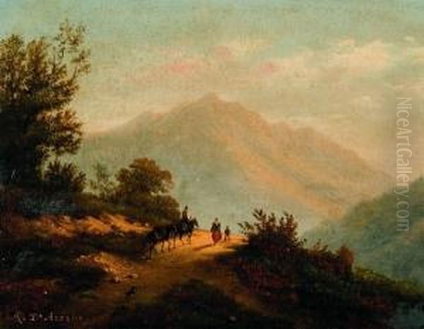 Paesaggio Montano Con Figure - view 1