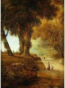 Paysanne Sur Un Chemin Pres D'une Ville Italienne by D'Azeglio Massimo