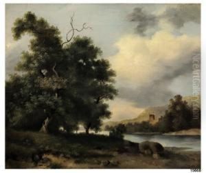 Paesaggio Fluviale Con Castello by D'Azeglio Massimo
