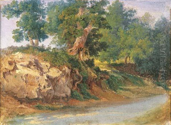 Paesaggio Con Alberi E Torrente - view 1