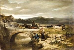 Folyoparti Jelenet Kohiddal by Benedict Masson