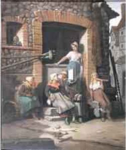 Femmes Et Enfants De Pecheurs by Benedict Masson