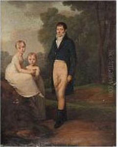 Portrait Of A Gentleman With His Two Daughters Portrait Of A Gentleman With His Two Daughters