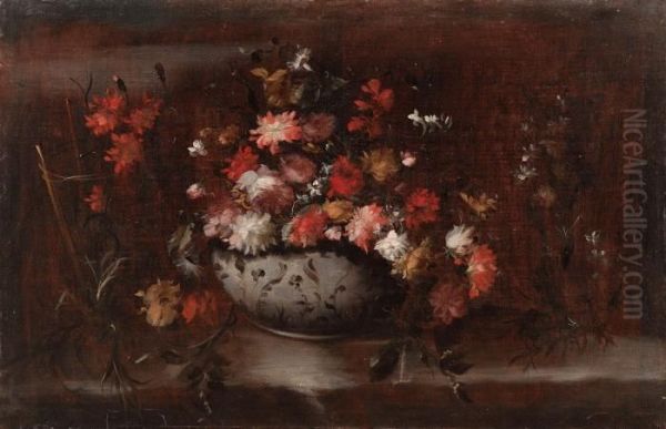 Natura Morta Con Fiori Entro Un Vaso Di Ceramica - view 1