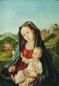The Virgin And Child In A Landscape by Master Of The Legend Of The Magdalene