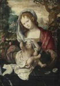 Maria Mit Dem Verwickelten Kind. by Italian Unknown Master